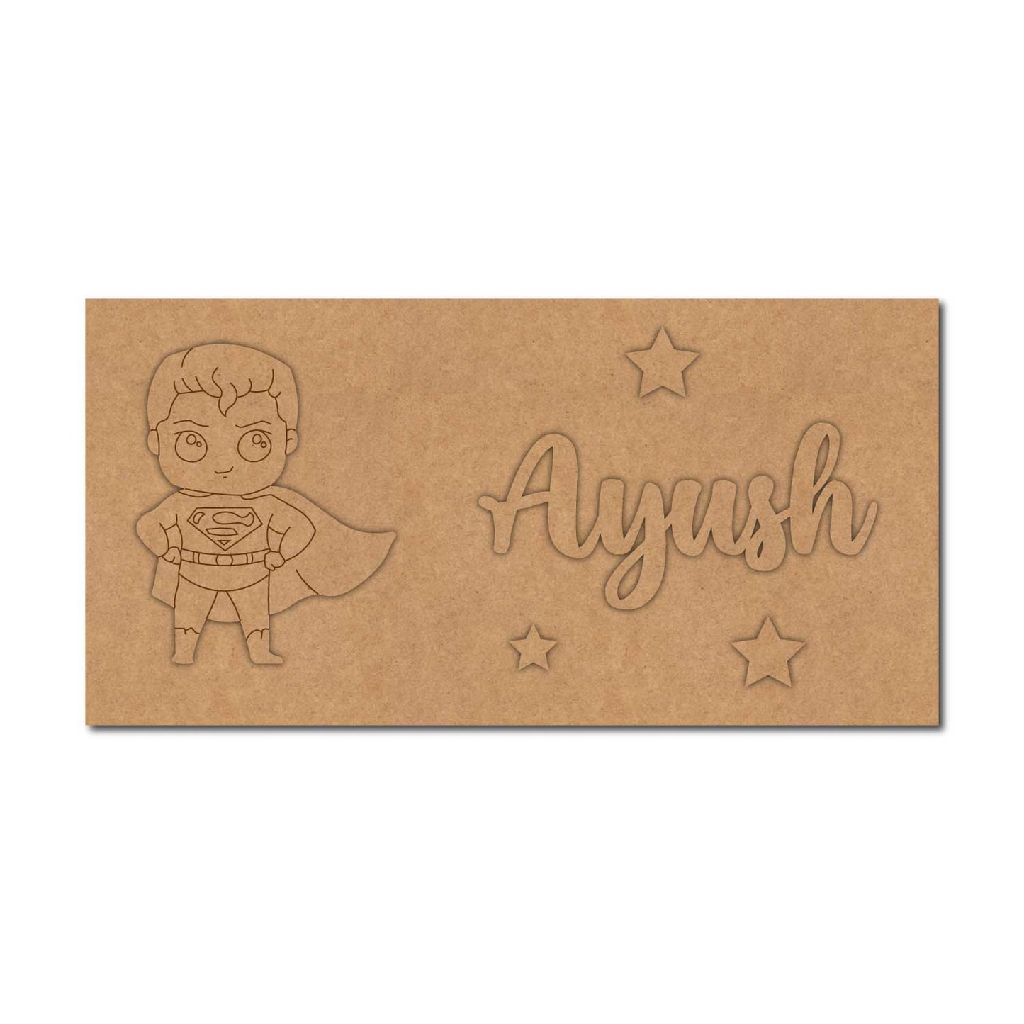 Superman Kids Nameplate MDF Design 1