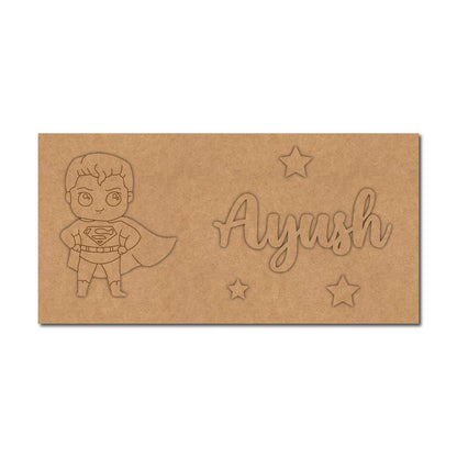 Superman Kids Nameplate MDF Design 1