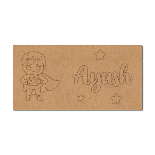 Superman Kids Nameplate MDF Design 1