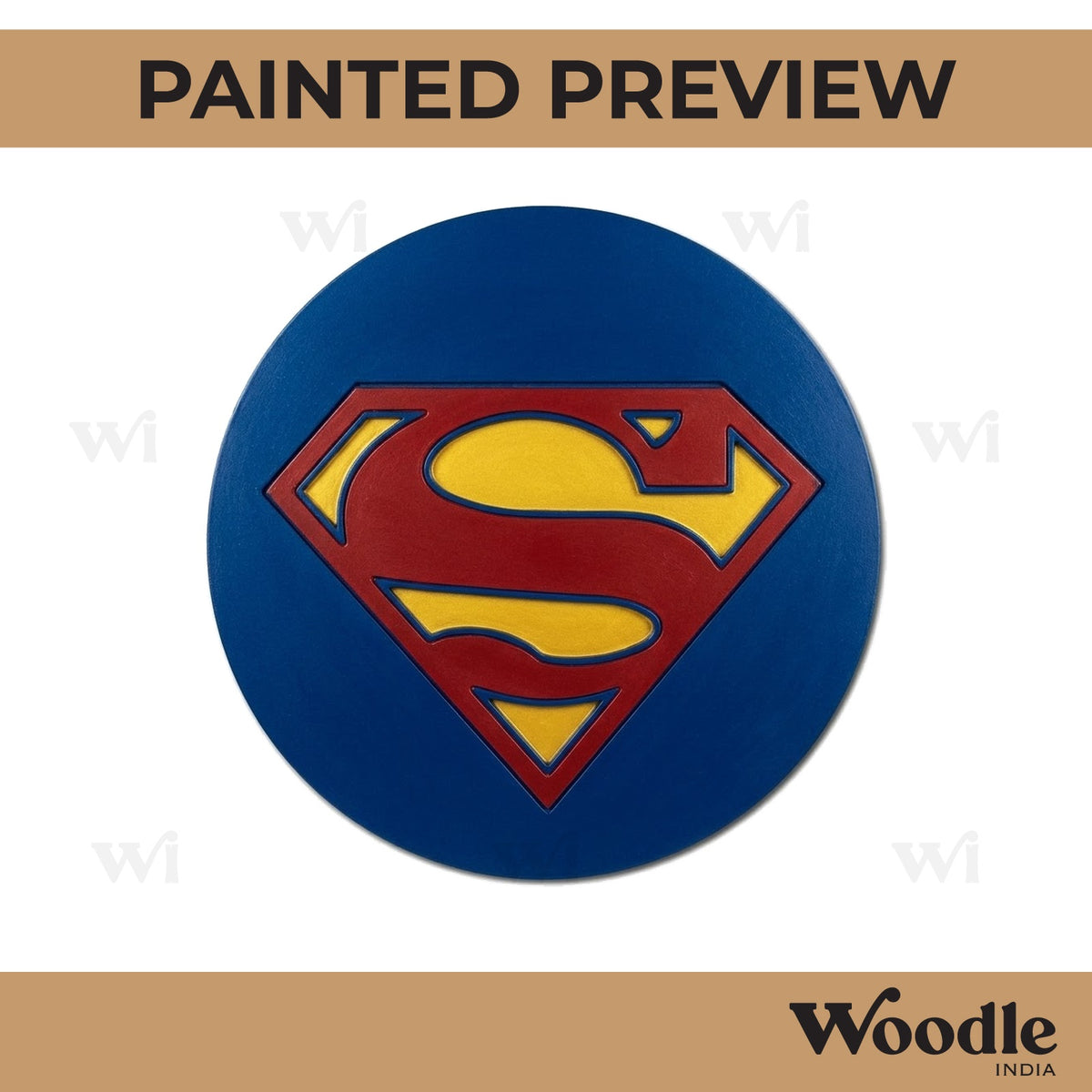 Superman Pre Marked Round MDF Design 1