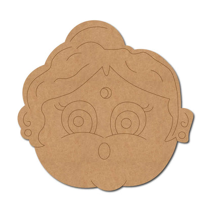 Surprised Indian Woman Face Pre Marked MDF Design 1