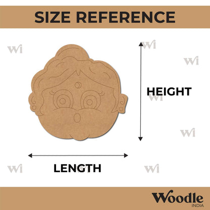 Surprised Indian Woman Face Pre Marked MDF Design 1