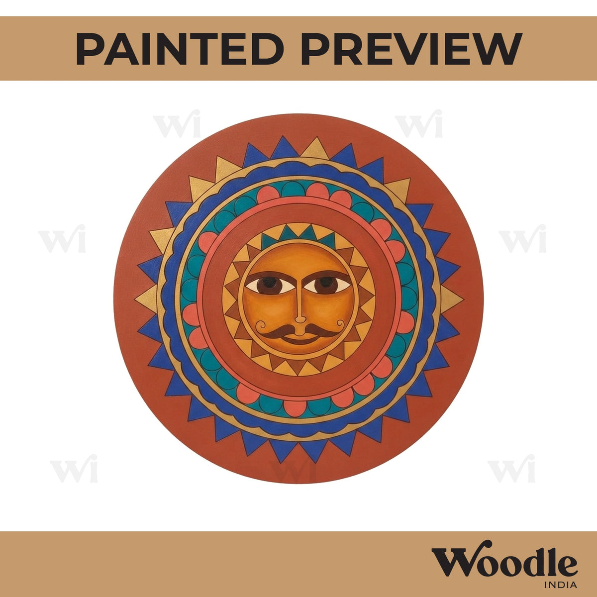 Suryadev Mandala Pre Marked Round MDF Design 1
