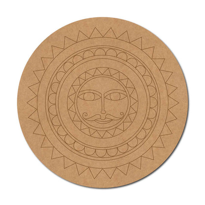 Suryadev Mandala Pre Marked Round MDF Design 1