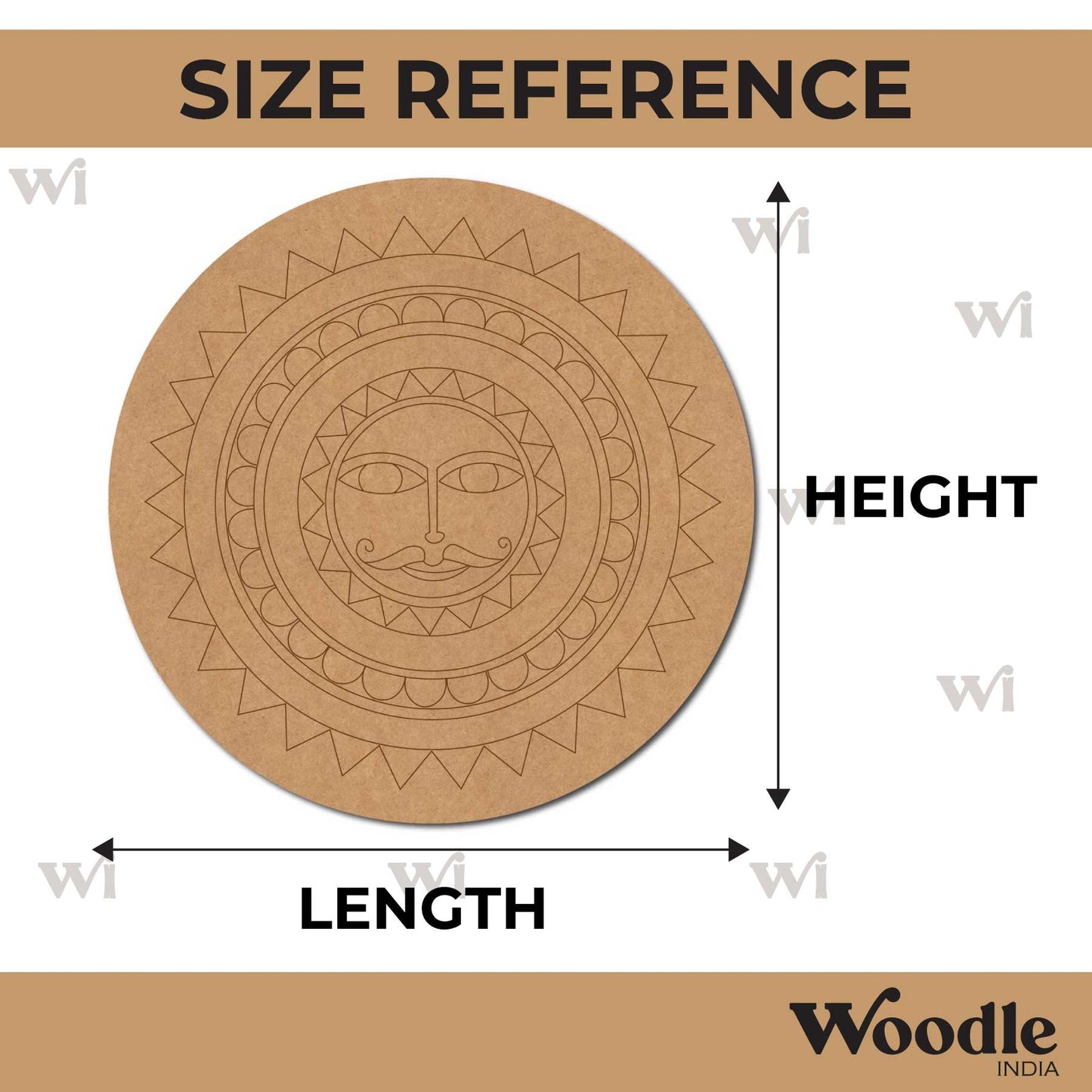 Suryadev Mandala Pre Marked Round MDF Design 1