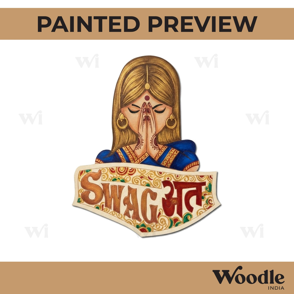 Swagat Woman Pre Marked MDF Design 1