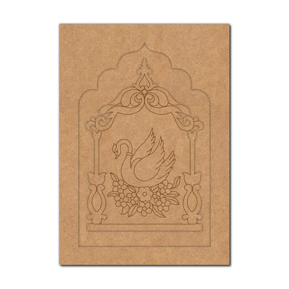 Swan Floral Jharokha Pre Marked MDF Design 1