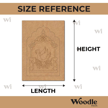 Swan Floral Jharokha Pre Marked MDF Design 1