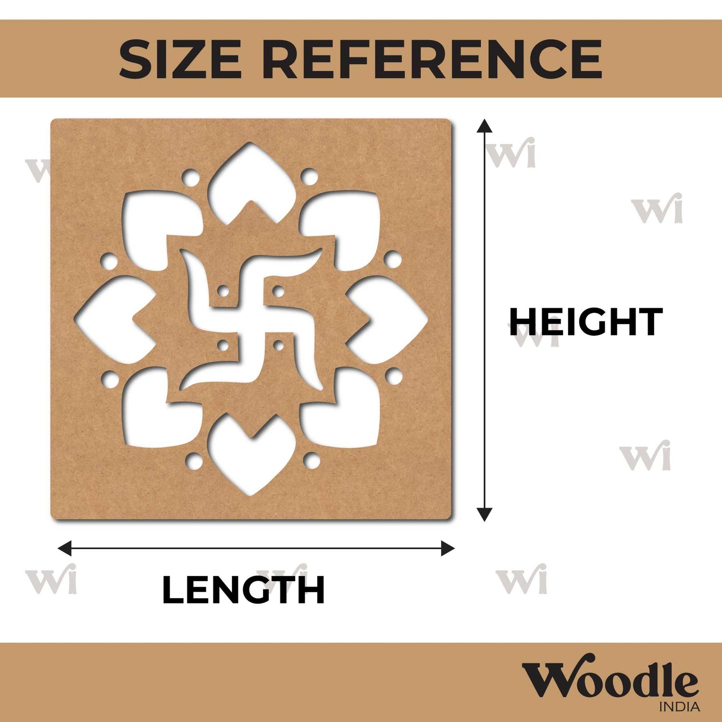 Swastik Base Cutout MDF Design 5