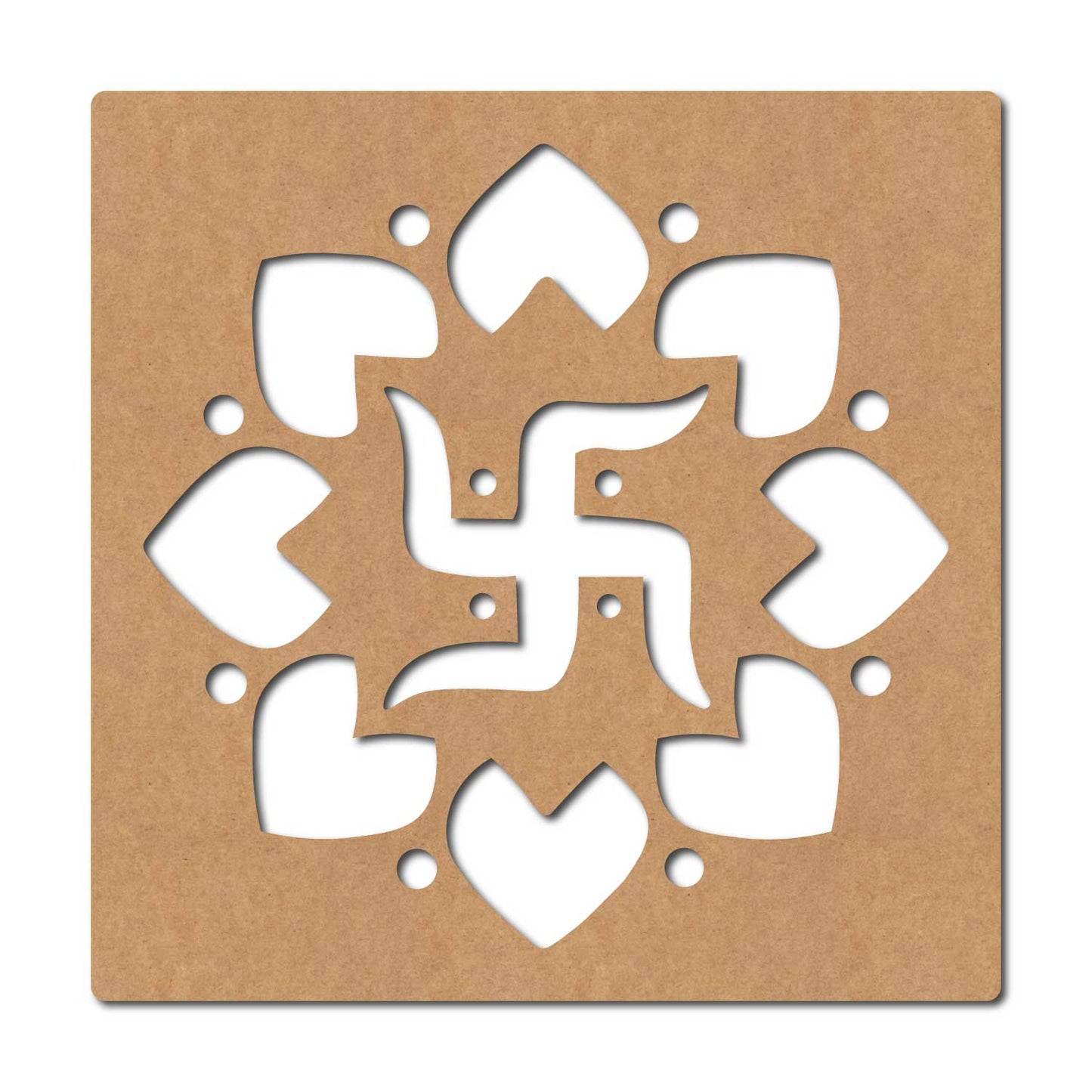 Swastik Base Cutout MDF Design 5