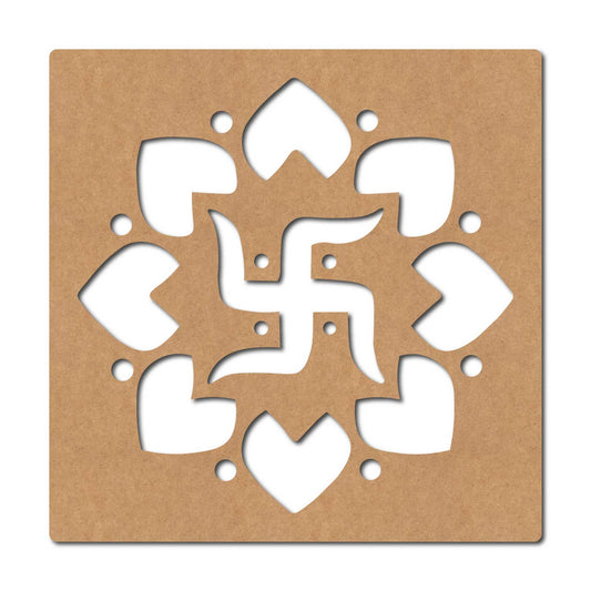 Swastik Base Cutout MDF Design 5