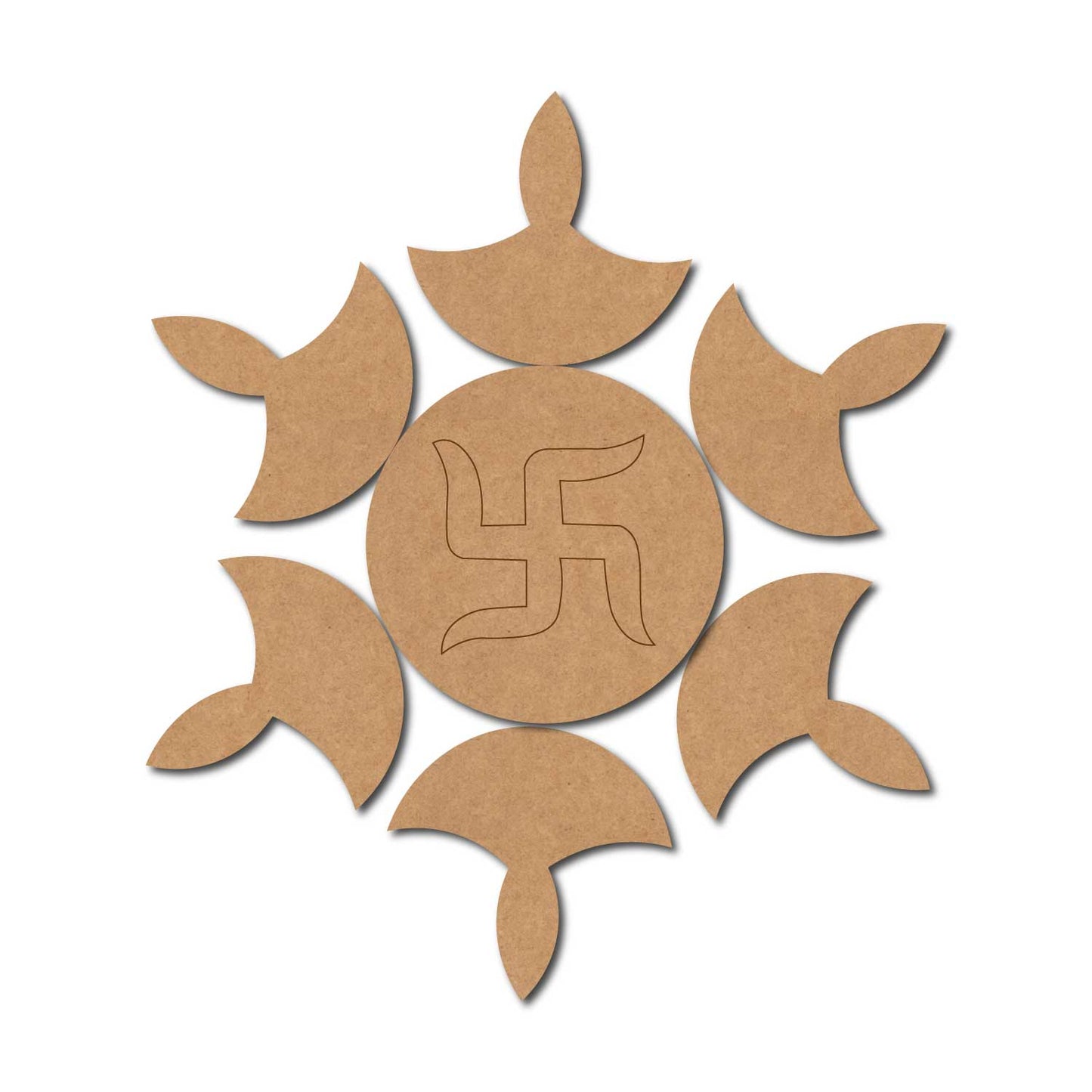 Swastik Diyas Rangoli Pre Marked MDF Design 1