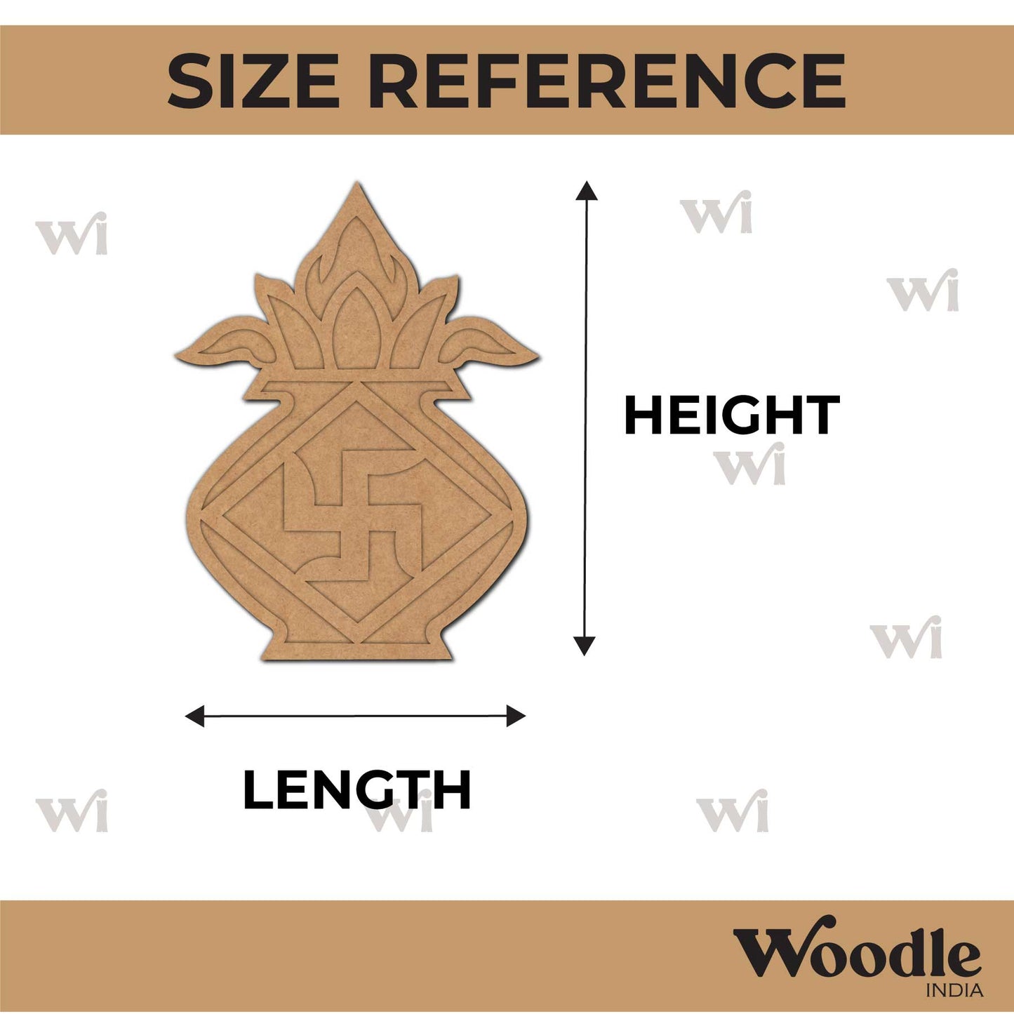 Swastik Kalash Matka Two Layered Base MDF Design 1