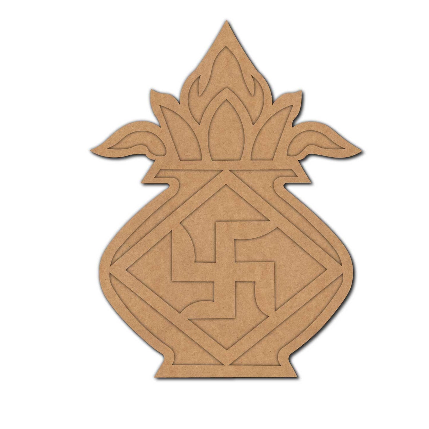 Swastik Kalash Matka Two Layered Base MDF Design 1