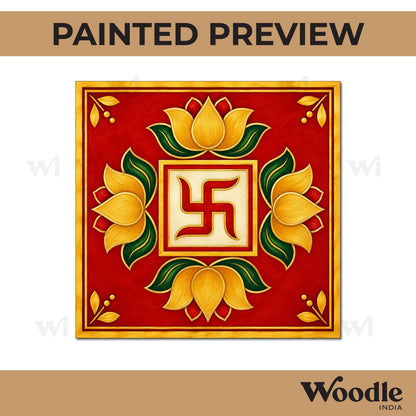 Swastik Lotus Pre Marked Base MDF Design 1
