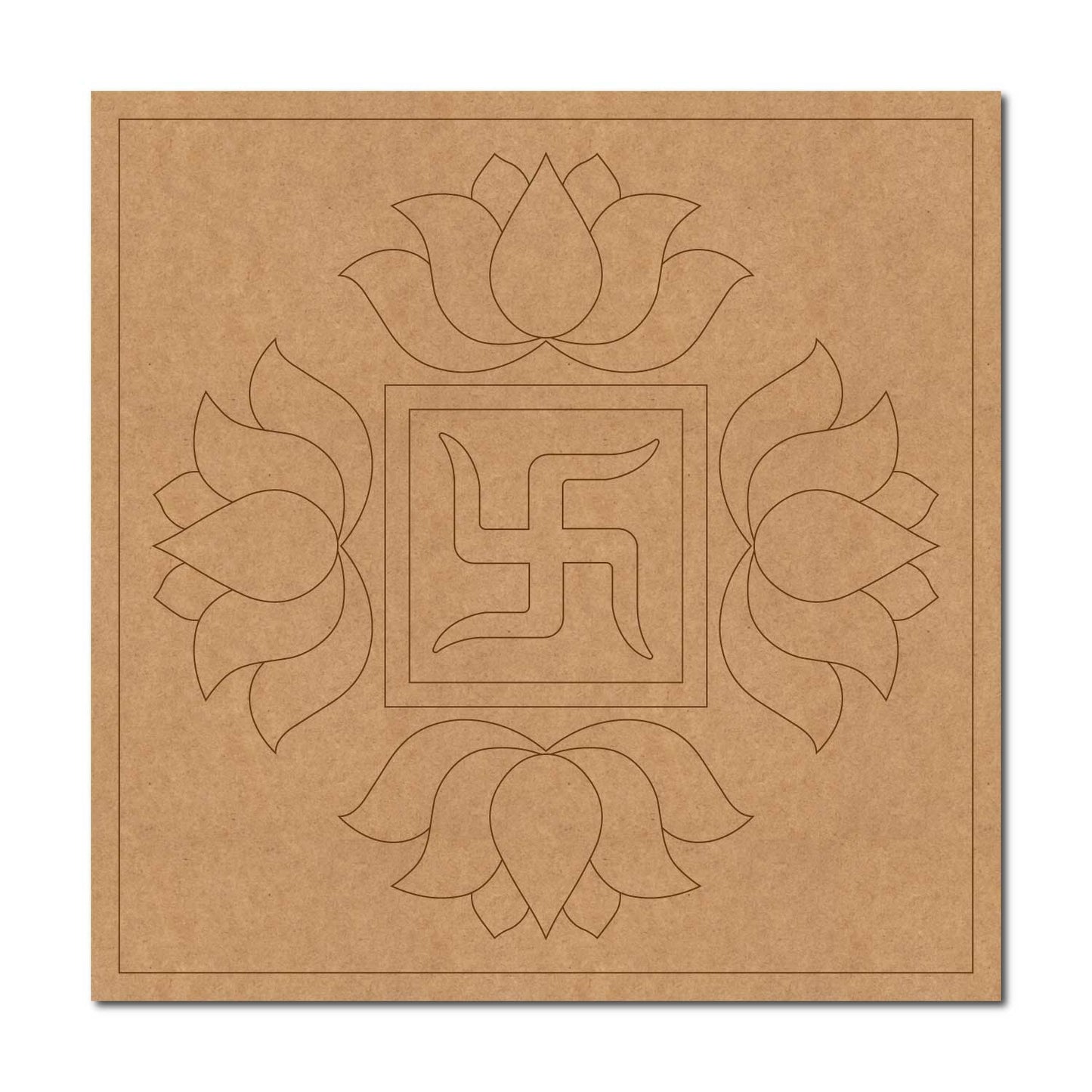 Swastik Lotus Pre Marked Base MDF Design 1