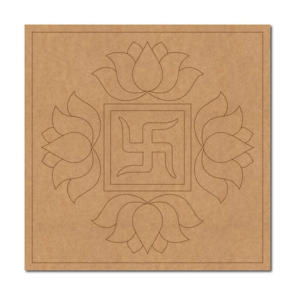 Swastik Lotus Pre Marked Base MDF Design 1