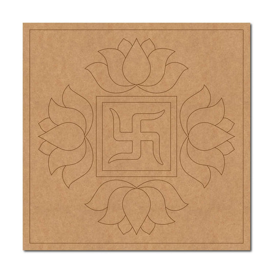 Swastik Lotus Pre Marked Base MDF Design 1