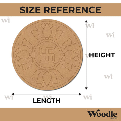 Swastik Lotus Pre Marked Round MDF Design 1
