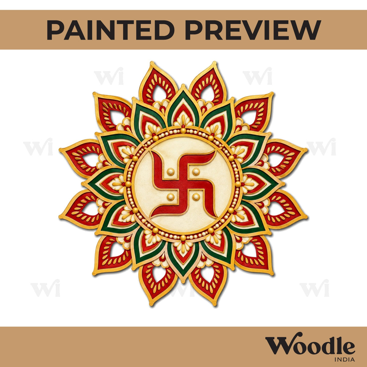 Swastik Mandala Base Cutout MDF Design 1