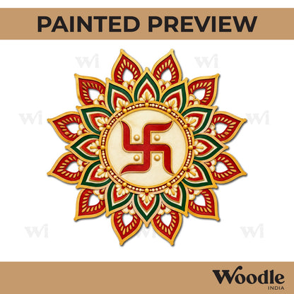 Swastik Mandala Base Cutout MDF Design 1