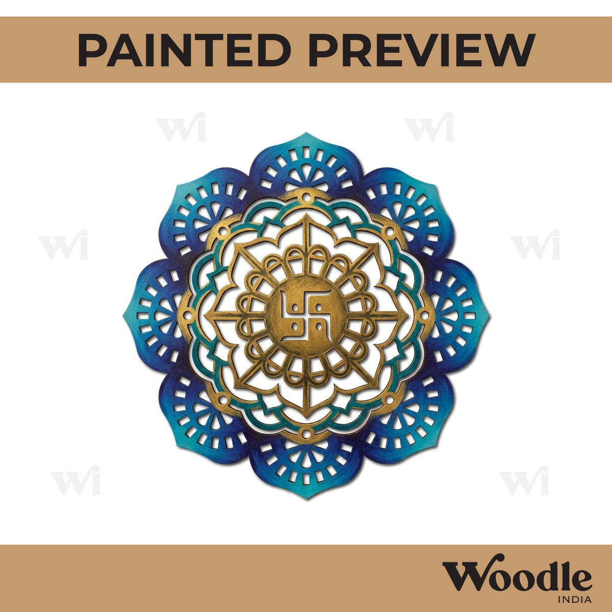Swastik Mandala Base Cutout MDF Design 2