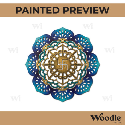 Swastik Mandala Base Cutout MDF Design 2