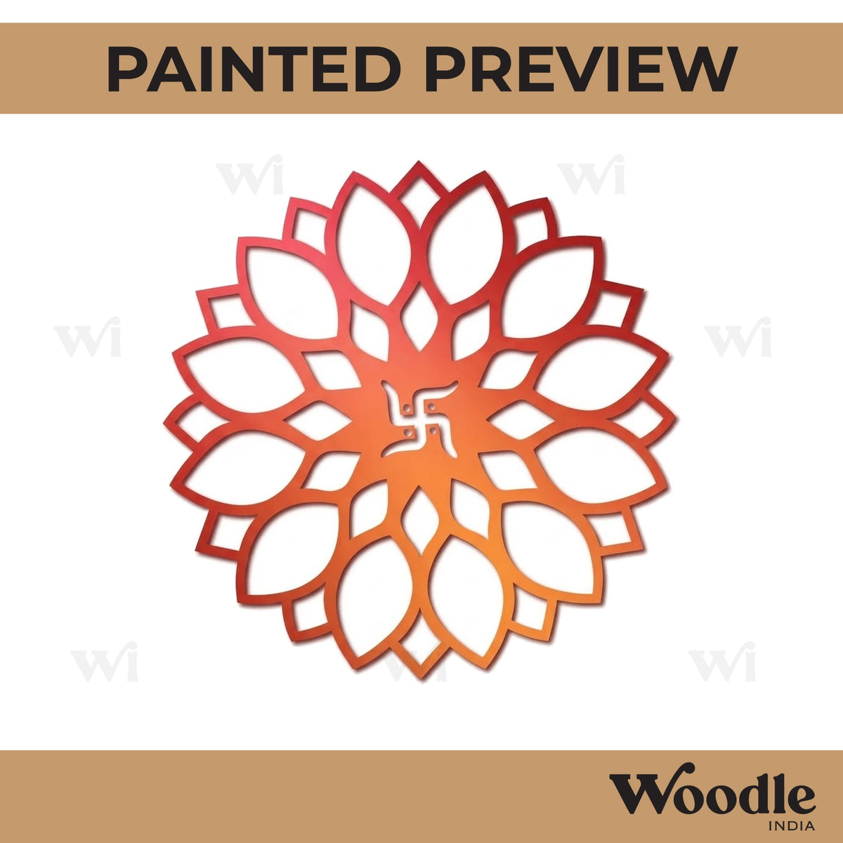 Swastik Mandala Base Cutout MDF Design 3
