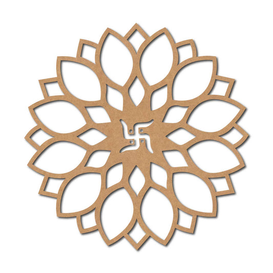 Swastik Mandala Base Cutout MDF Design 3