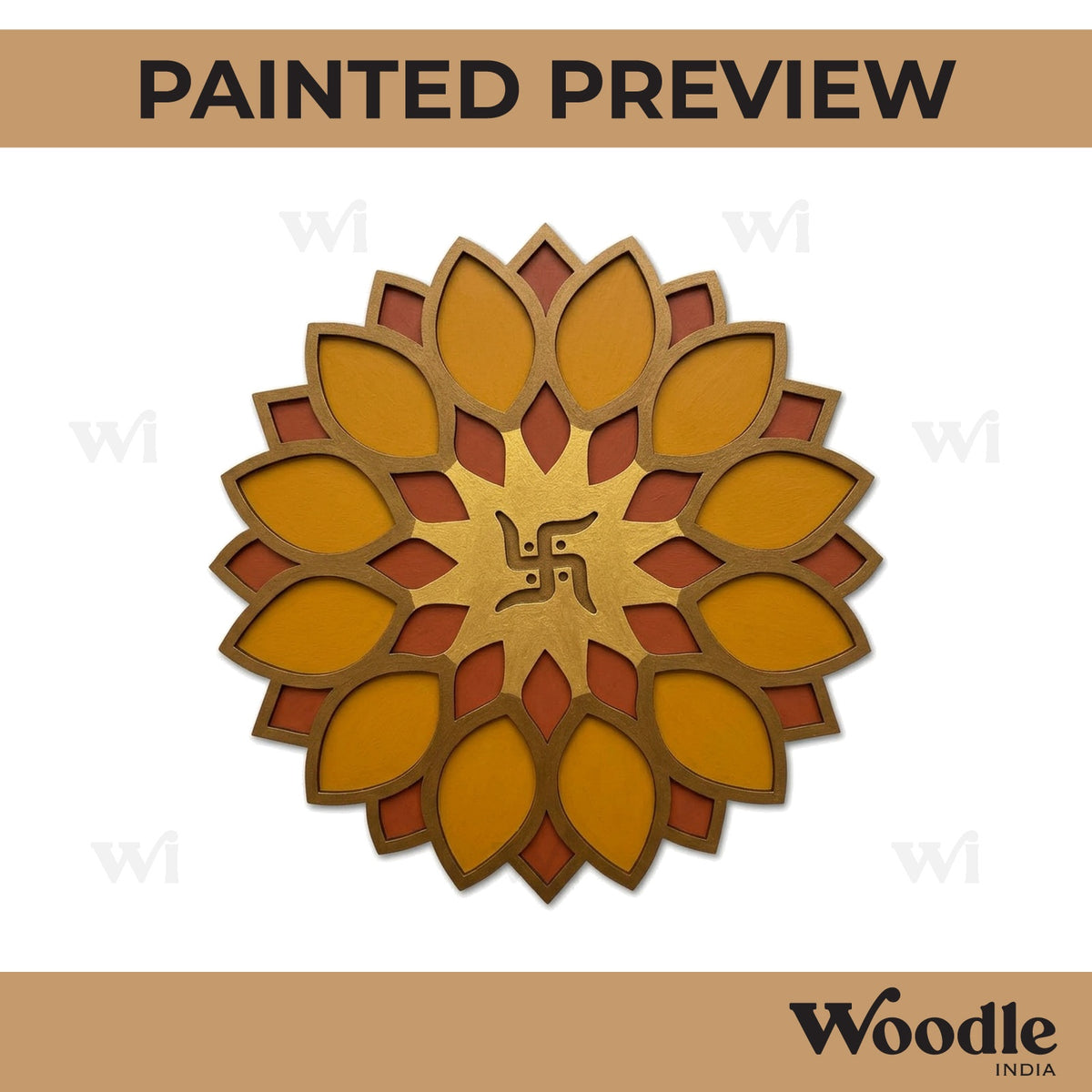 Swastik Mandala Two Layered Base MDF Design 1
