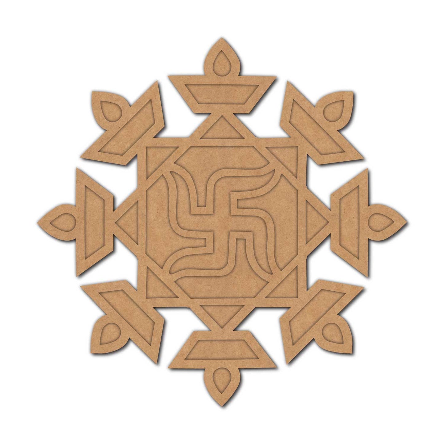 Swastik Reusable Rangoli Base MDF Design 1
