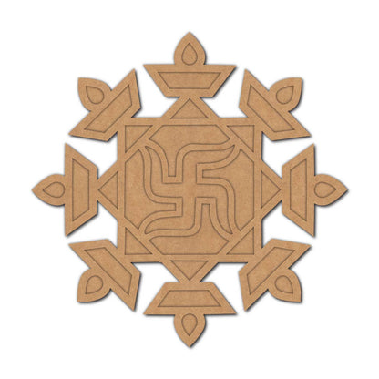Swastik Reusable Rangoli Base MDF Design 1