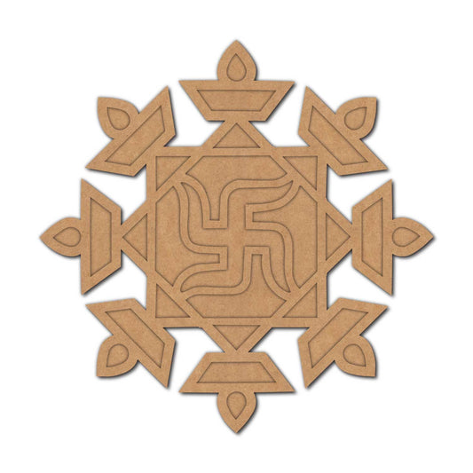 Swastik Reusable Rangoli Base MDF Design 1