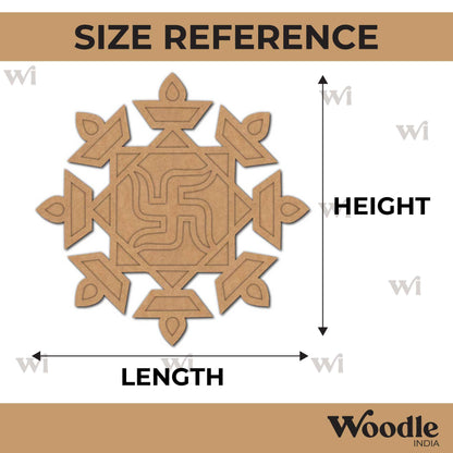 Swastik Reusable Rangoli Base MDF Design 1