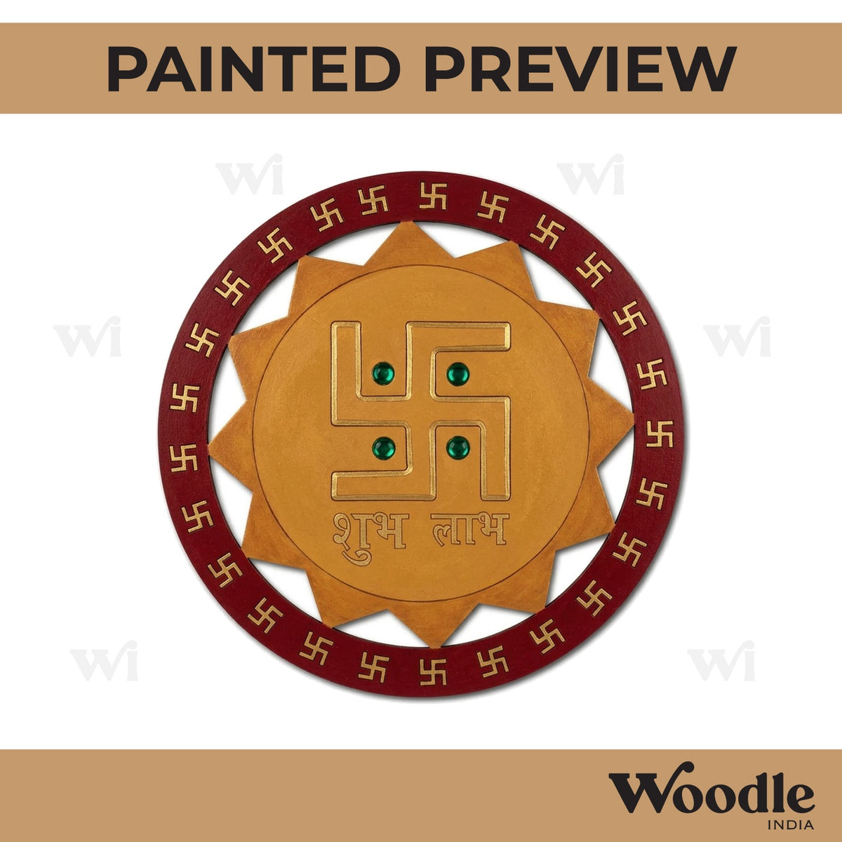 Swastik Shubh Labh Pre Marked Base MDF Design 1