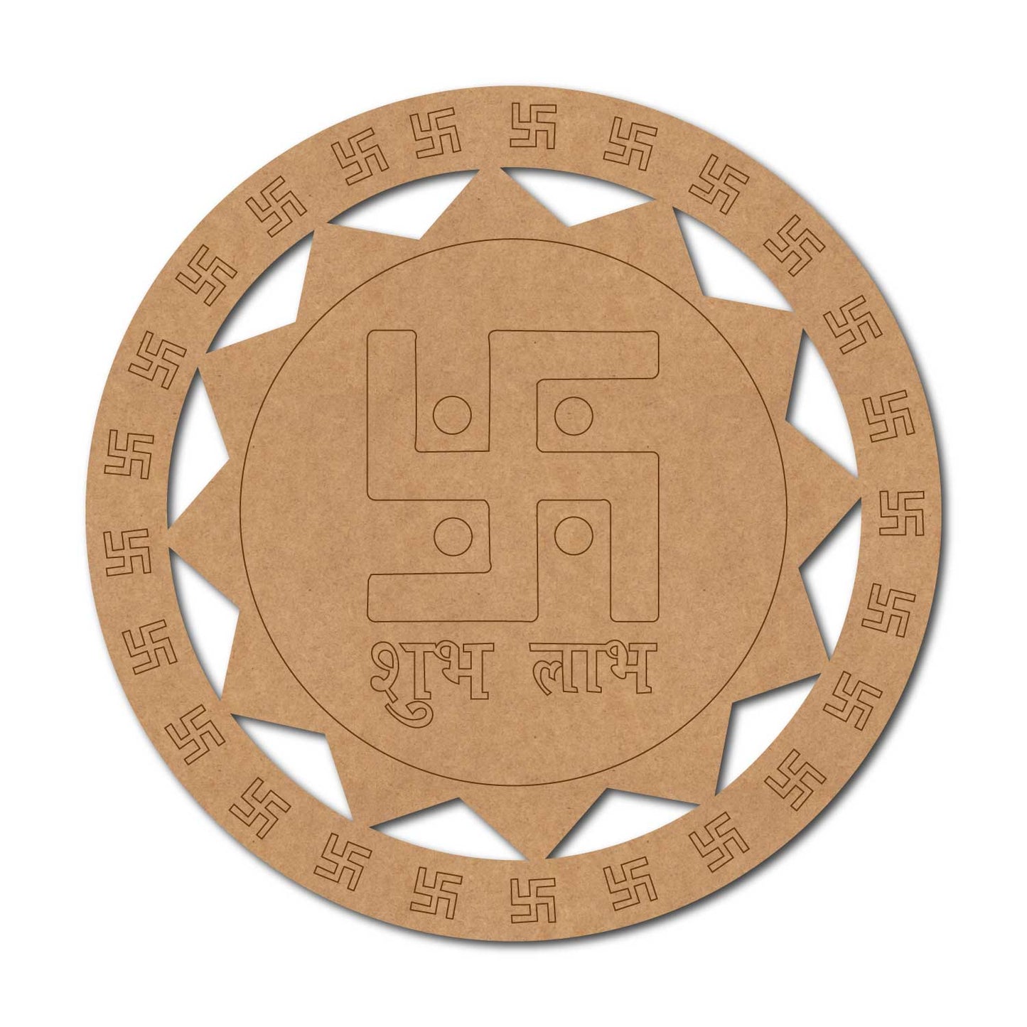 Swastik Shubh Labh Pre Marked Base MDF Design 1