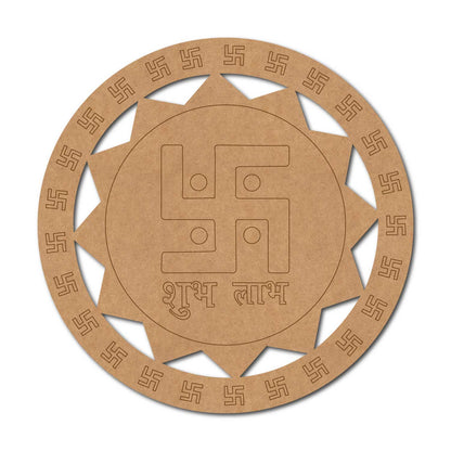 Swastik Shubh Labh Pre Marked Base MDF Design 1