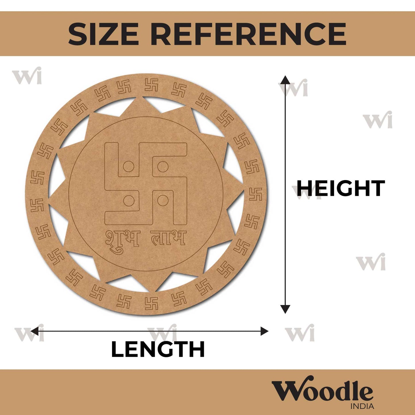Swastik Shubh Labh Pre Marked Base MDF Design 1