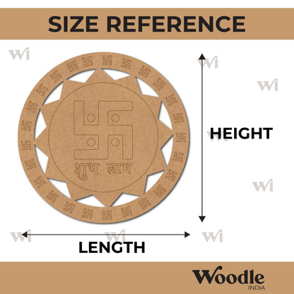 Swastik Shubh Labh Pre Marked Base MDF Design 1