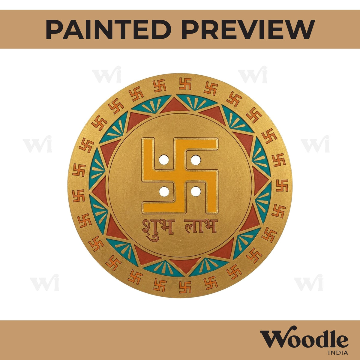 Swastik Shubh Labh Pre Marked Base MDF Design 2