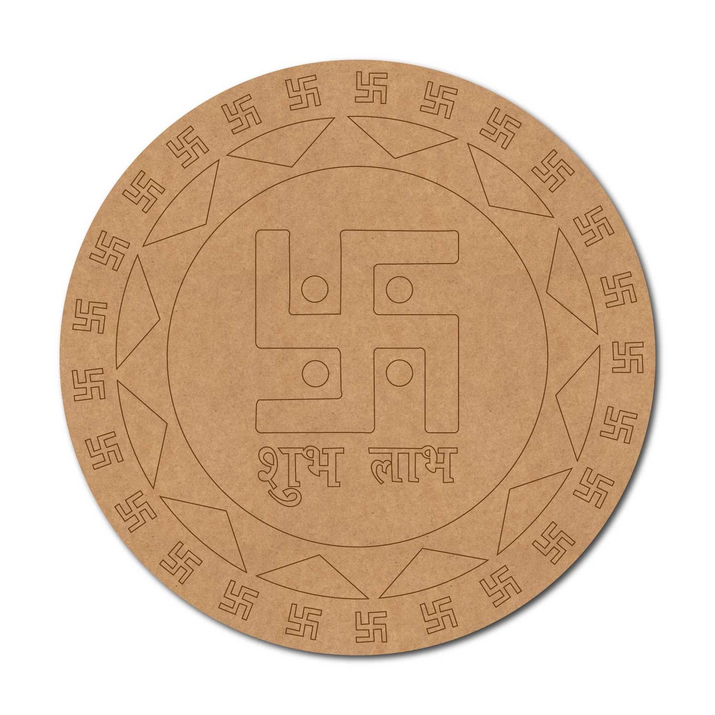 Swastik Shubh Labh Pre Marked Base MDF Design 2