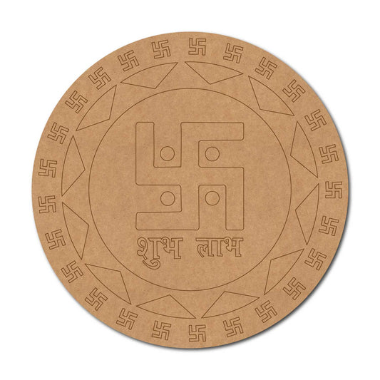 Swastik Shubh Labh Pre Marked Base MDF Design 2