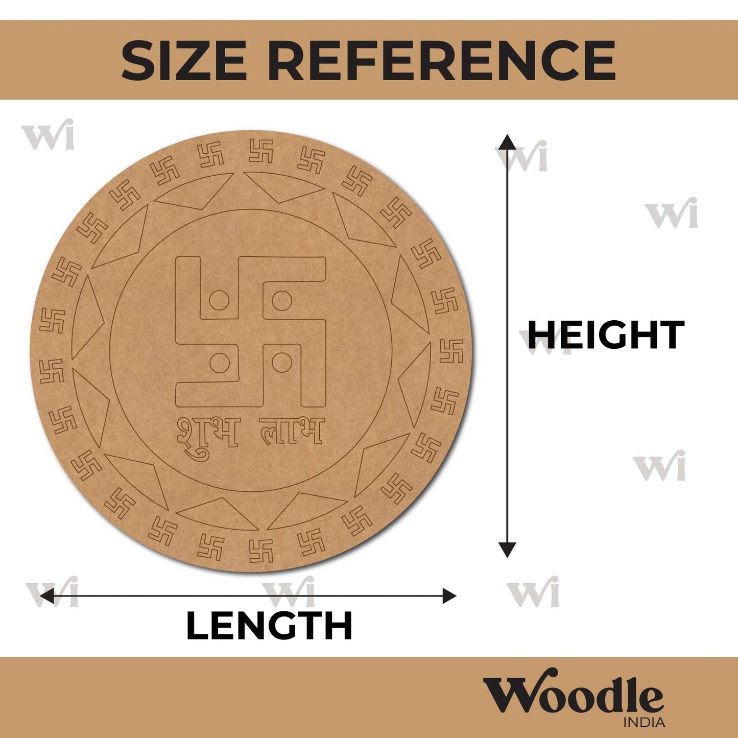 Swastik Shubh Labh Pre Marked Base MDF Design 2