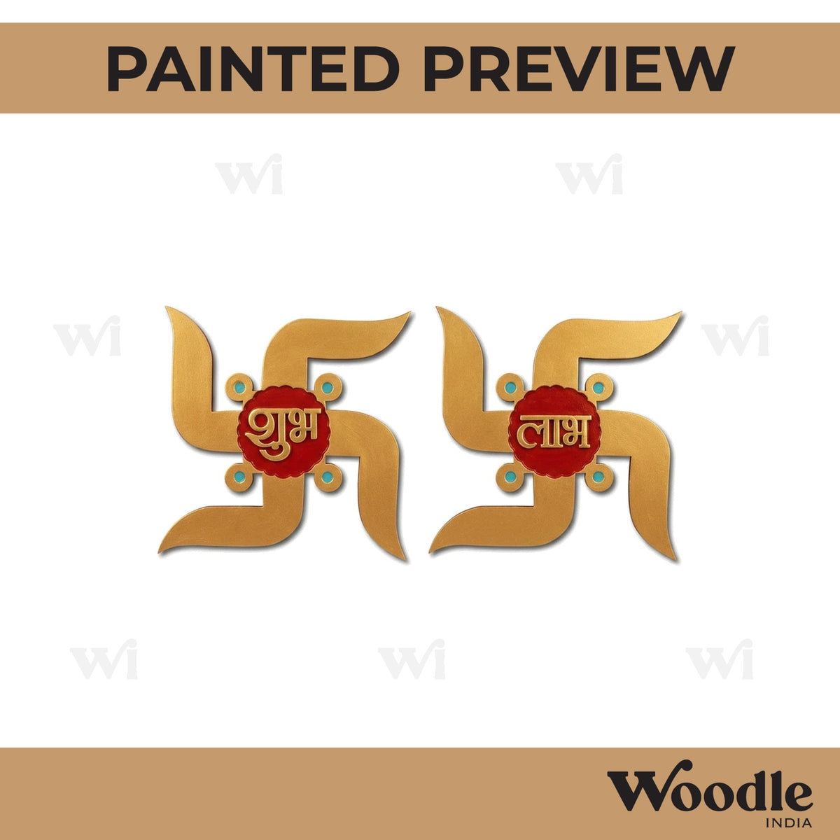 Swastik Shubh Labh Pre Marked Base MDF Design 3
