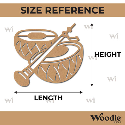 Tabla Sitar Musical Instruments Cutout MDF Design 1