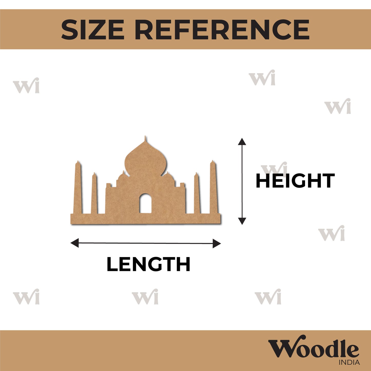 Taj Mahal Monument Cutout MDF Design 1