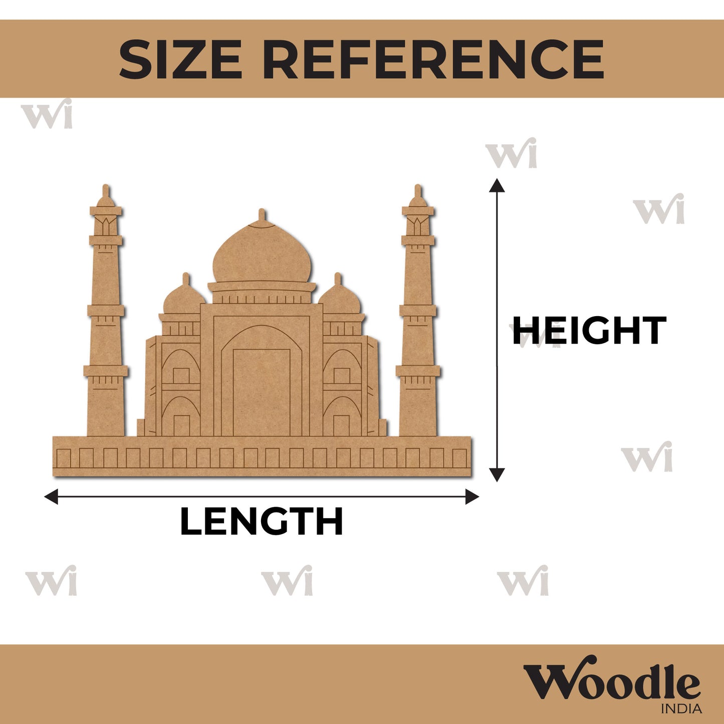 Taj Mahal Monument Pre Marked MDF Design 2