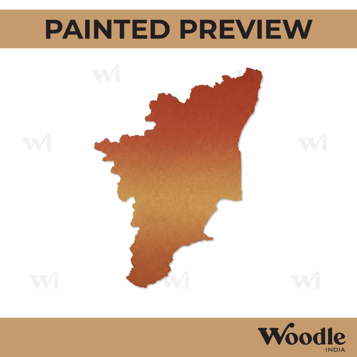Tamil Nadu Map Cutout MDF Design 1