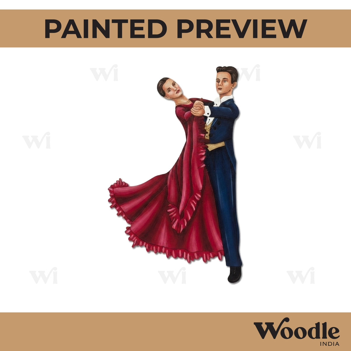 Tango Dancing Couple Pre Marked MDF Design 2