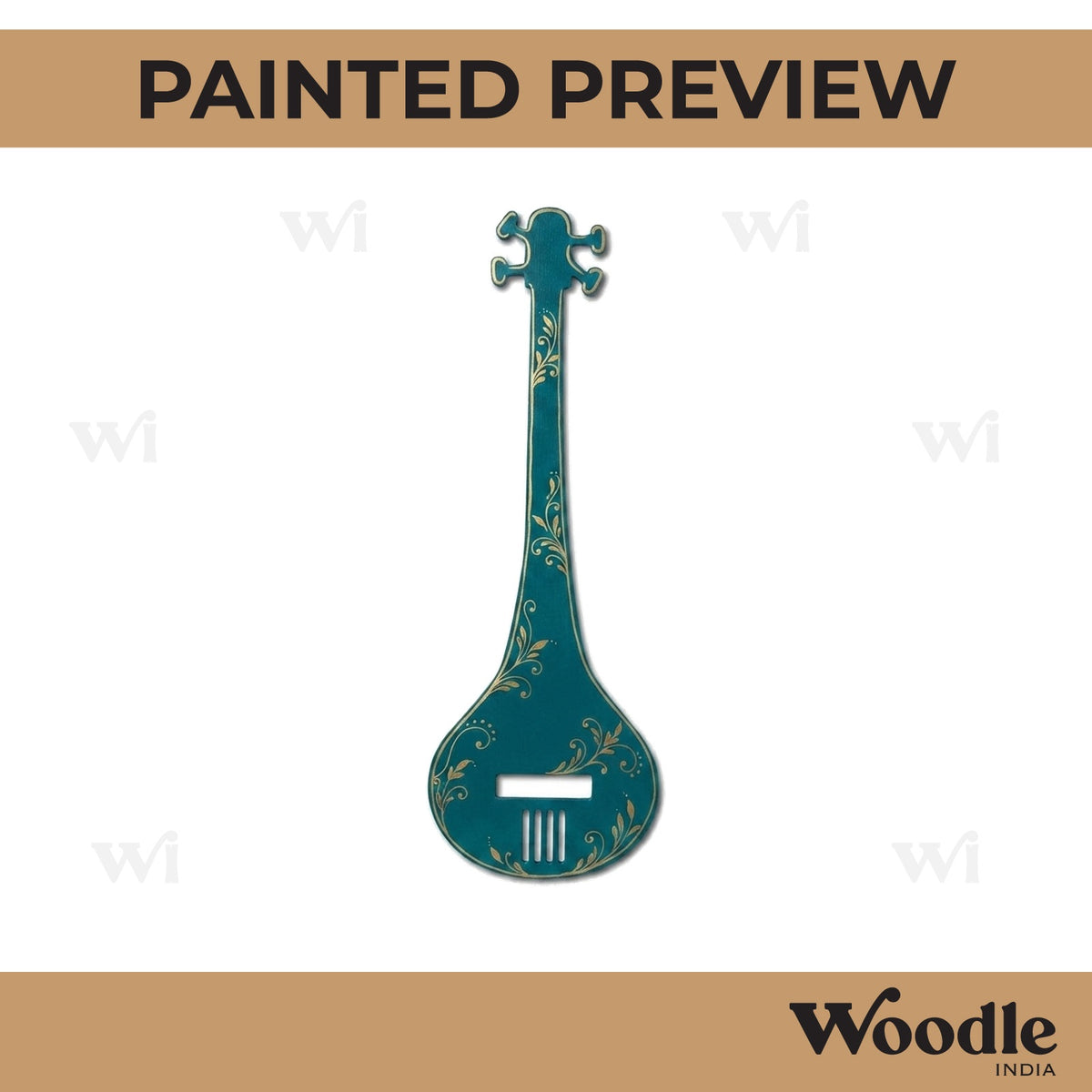 Tanpura Musical Instrument Cutout MDF Design 1